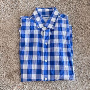 Ledbury Slim Fit Blue and White Button Down Large